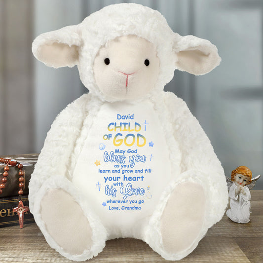 May God Bless You | Personalized Stuffed Lamb