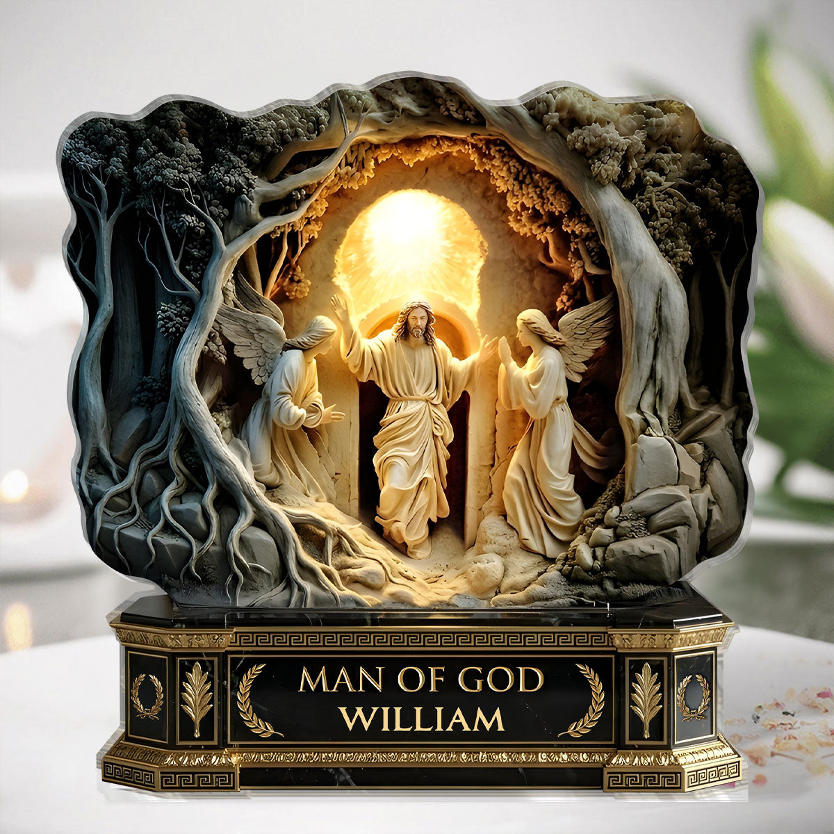Gift For Dad - Man Of God - Personalized Custom Shaped Acrylic Plaque ...
