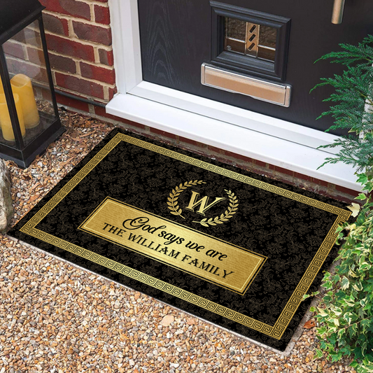 God Says We Are | Personalized Doormat