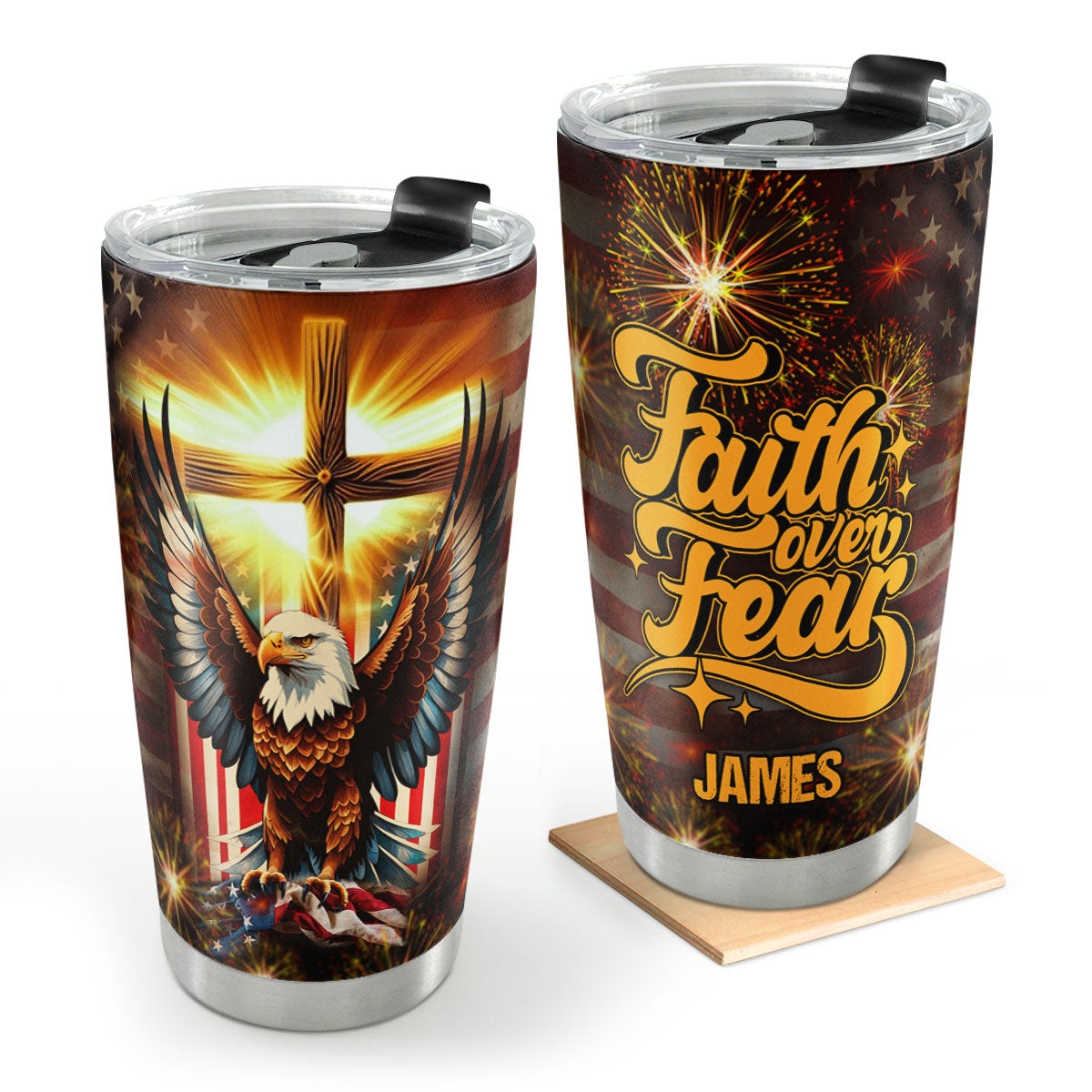 Faith Over Fear | Personalized Stainless Steel Tumbler JSSSTH879