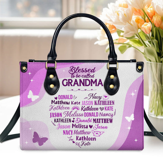 Blessed Grandma | Personalized Leather Handbag