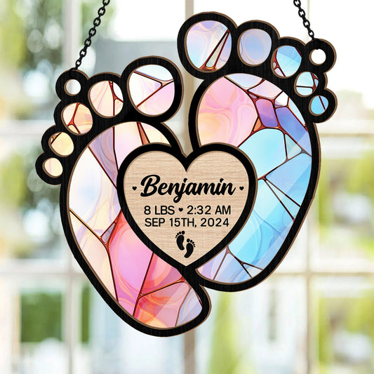 Newborn Baby | Personalized Window Hanging Suncatcher JSWHSCHLPA2686M