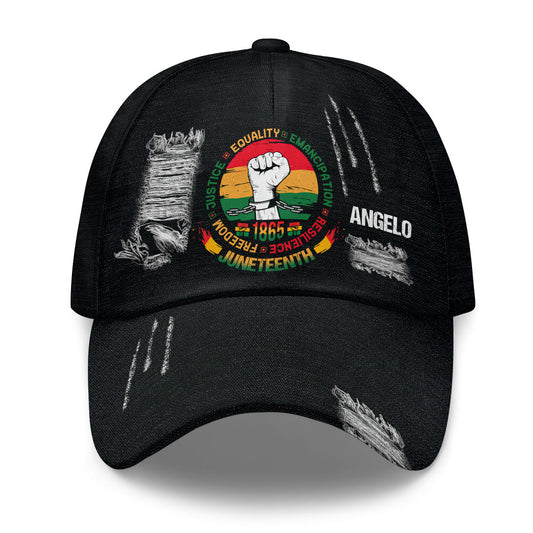 Freedom Justice Equality Emancipation Resilience 1865 Juneteenth | Personalized Classic Cap JSCCM1037