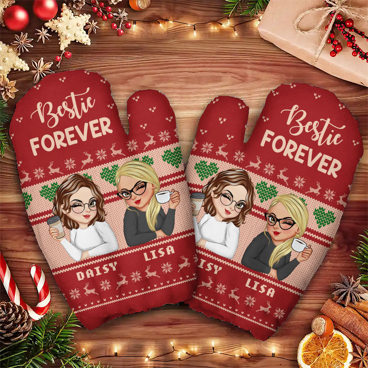 Bestie Forever Warm Mittens | Personalized Warm Mittens JSWMPL2272L