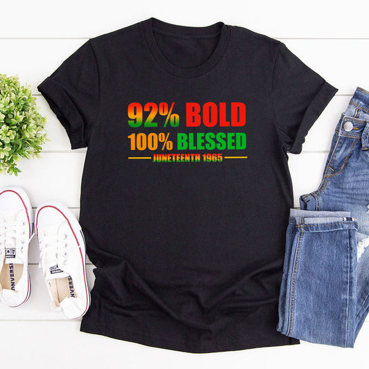 92% Bold 100% Blessed |  2D Unisex T-shirt