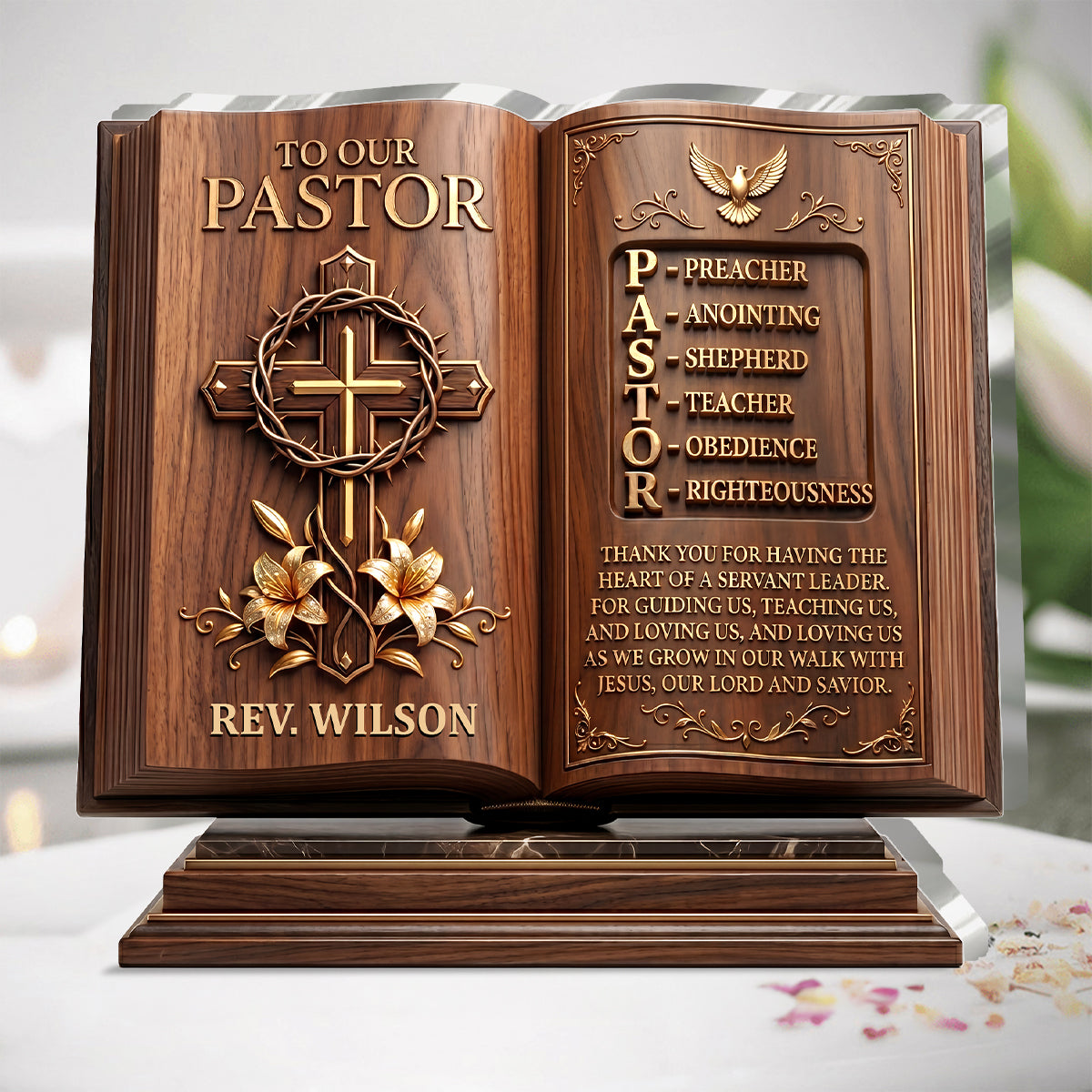 Gift For Pastor - Heart Of A Servant Leader - Personalized Custom ...