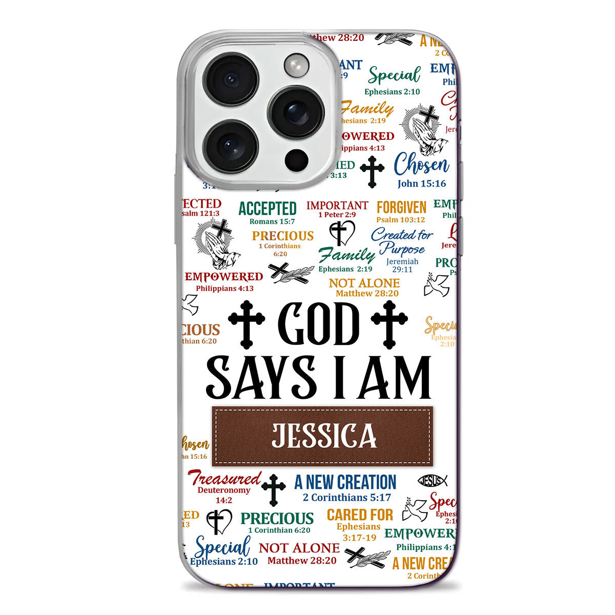God Says I Am | Personalized Clear Silicone Phone Case