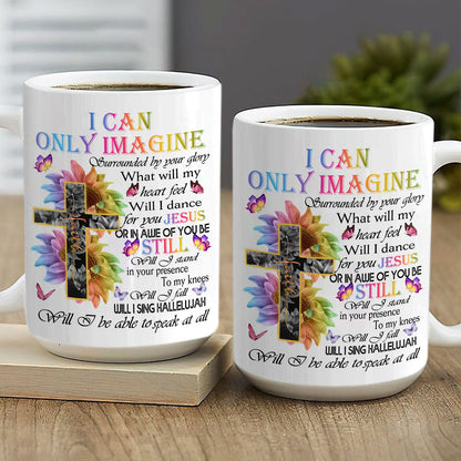 I Can Only Imagine - Beautiful Floral Cross Ceramic Mug N16