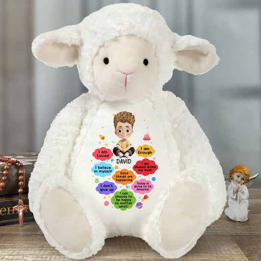 Good Things Are Happening | Personalized Stuffed Lamb