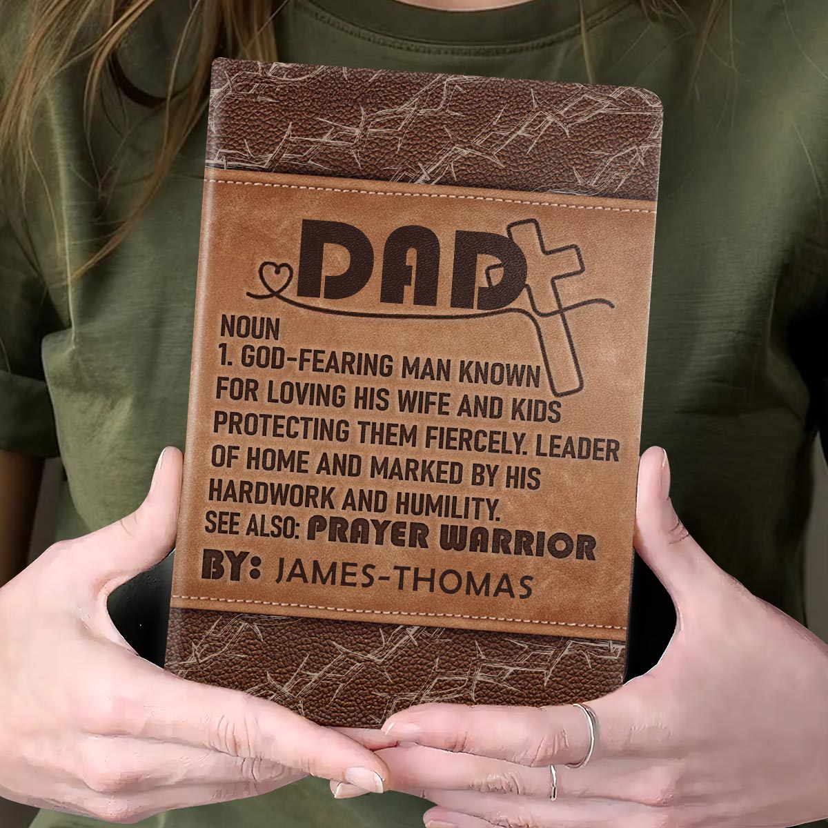 Dad Definition | Personalized Leather Cover Notebook