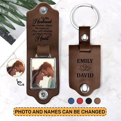 You Will Always Have My Heart  - Leather Photo Keychain LPKM04