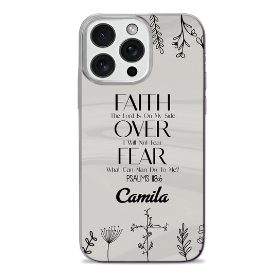 Minimalistic Faith Over Fear | Personalized Clear Silicone Phone Case