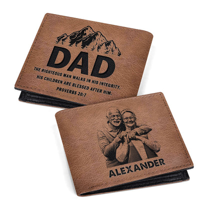 Dad Proverbs 20:7 | Personalized Folded Wallet For Men