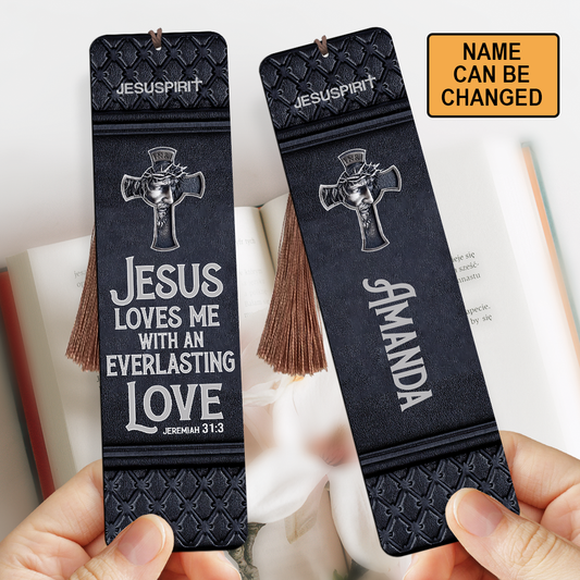 Personalized Wooden Bookmarks - Jesus Loves Me With An Everlasting Love BM21