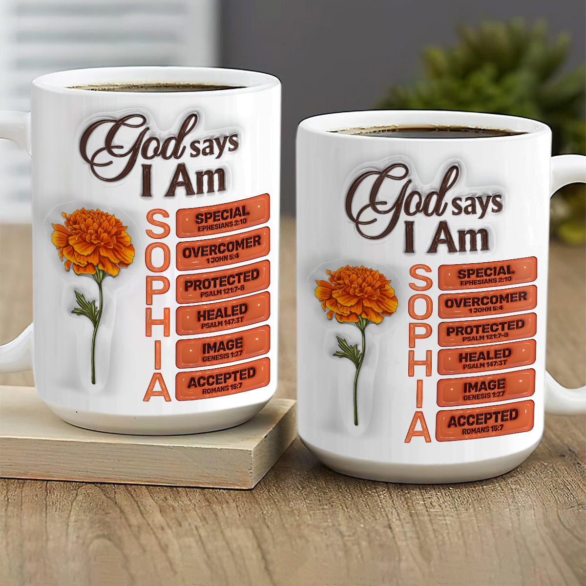 God Says I Am  | Personalized Ceramic Coffee Mug