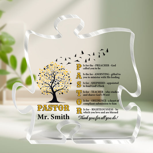 Pastor  | Personalized Custom Shaped Squared Acrylic Plaque