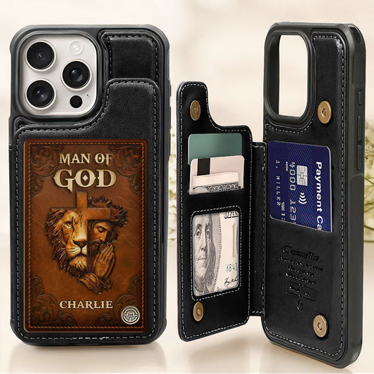 Man Of God | Personalized Leather Flip Wallet Phone Case