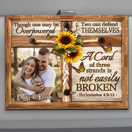 A Cord Of Three Strands Is Not Easily Broken Custom Photo | Personalized Car Visor Clip