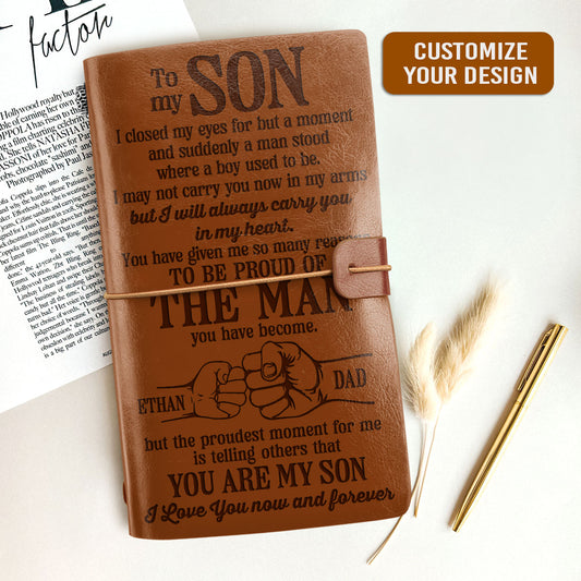 To My Son | Personalized Leather Bound Journal JSLBJTH768D