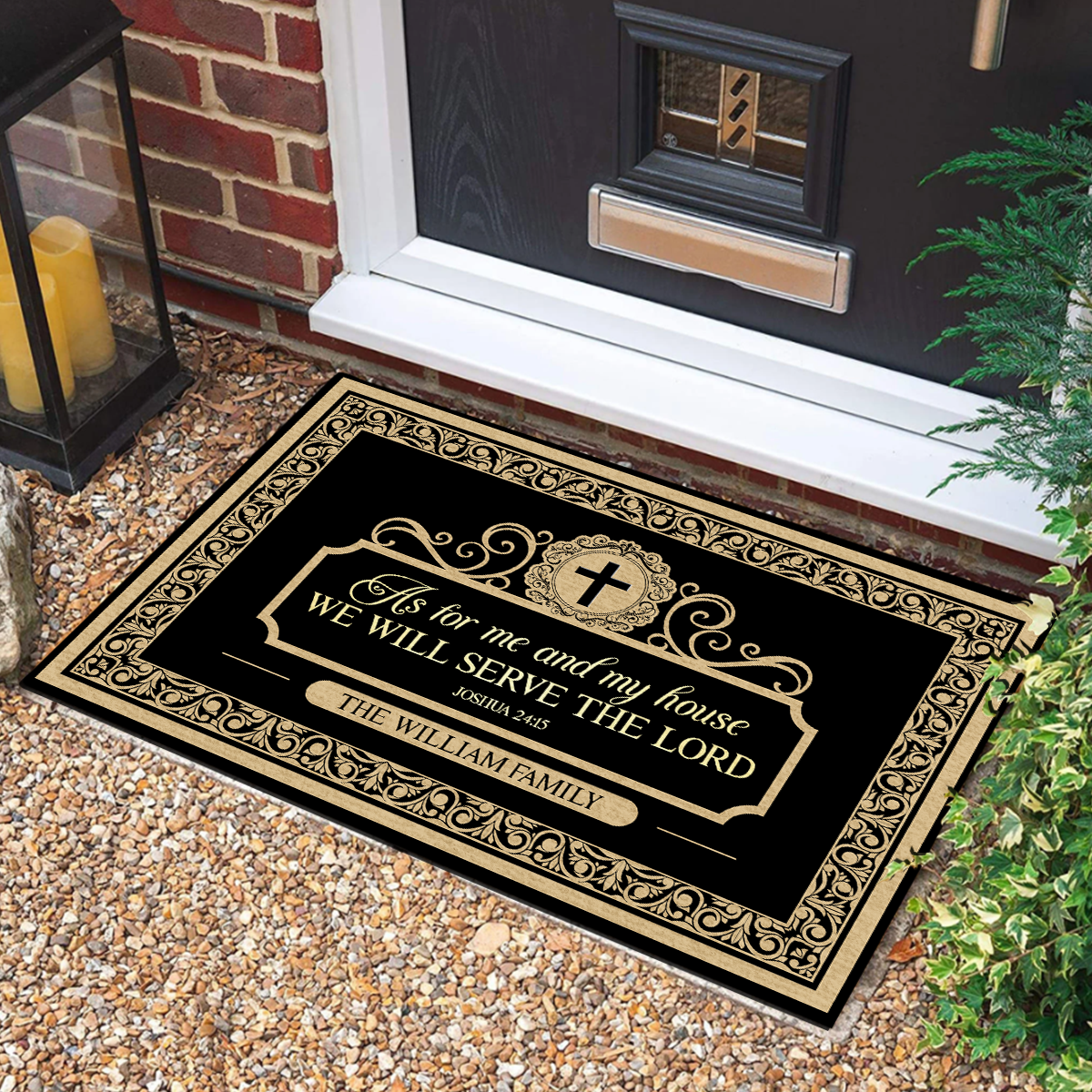 As For Me And My House We Will Serve The Lord | Personalized Doormat