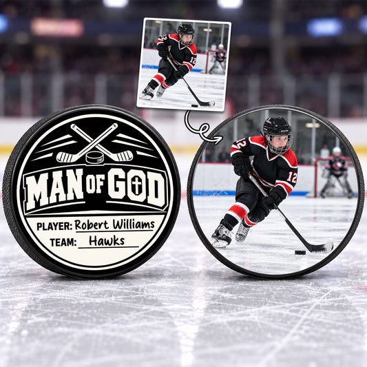 Man Of God | Personalized Hockey Puck
