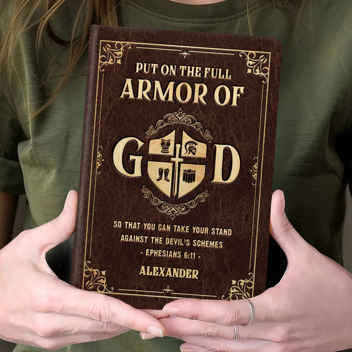 Armor Of God | Personalized Leather Cover Notebook