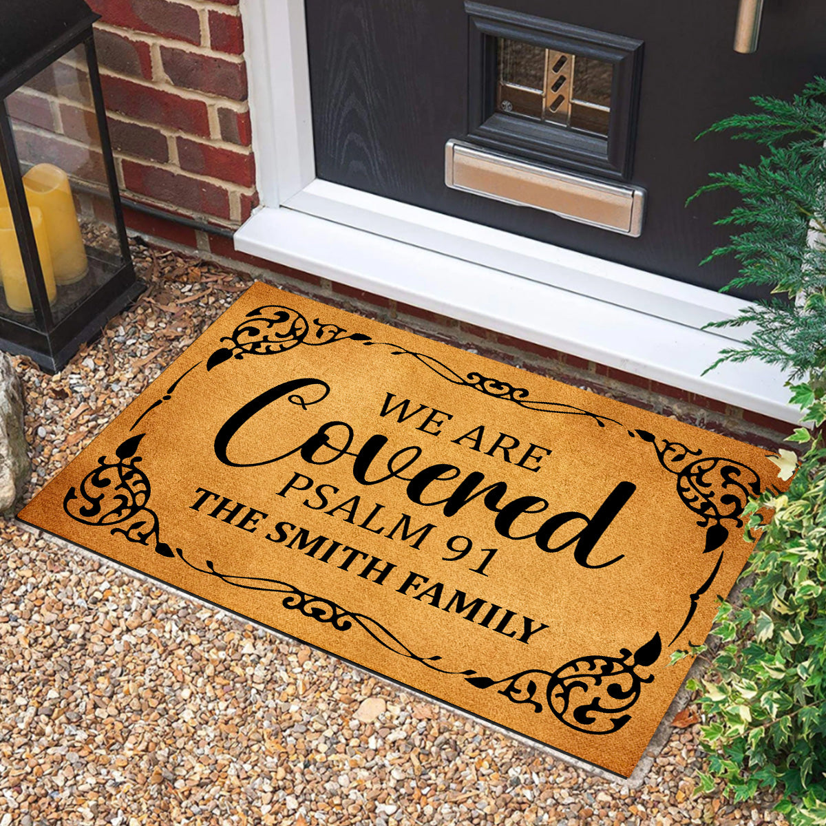 We Are Covered  | Personalized Doormat