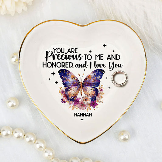 You Are Precious To Me And I Love You | Personalized Heart Shaped Jewelry Dish