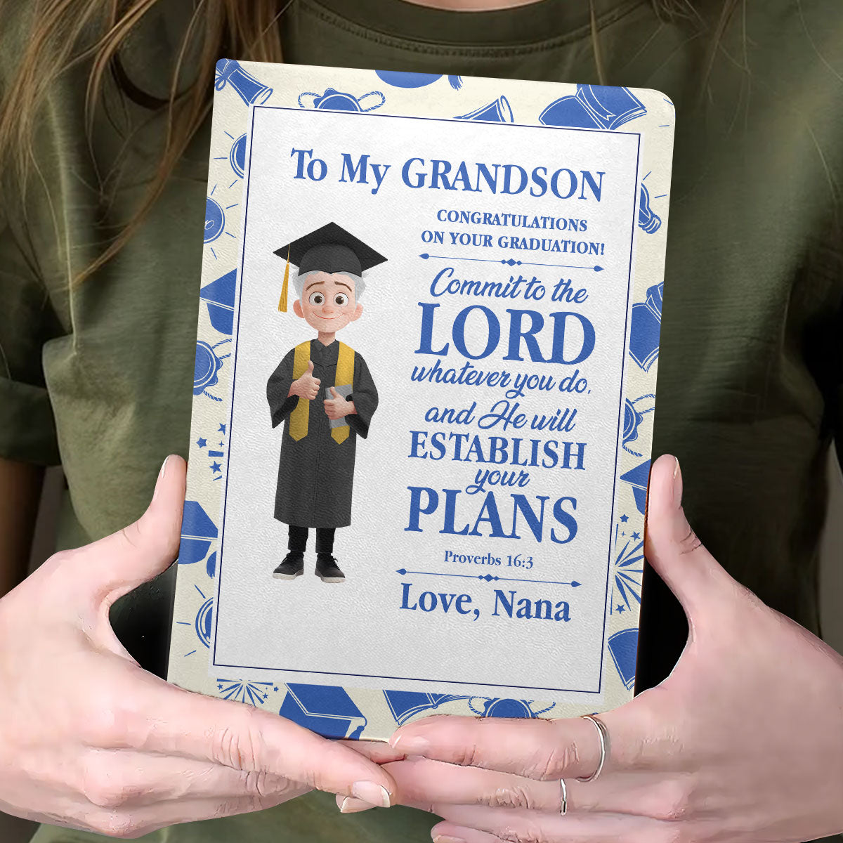 Commit To The Lord Whatever You Do | Personalized Leather Cover Notebook