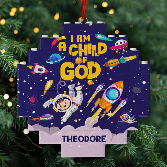 I Am A Child Of God | Personalized Circle Buildable Ornament-1 Side Print JSCBOPN2809D