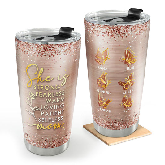 She Is Mom | Personalized Stainless Steel Tumbler SSTHA05