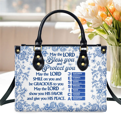 May The Lord Bless You | Personalized Leather Handbag
