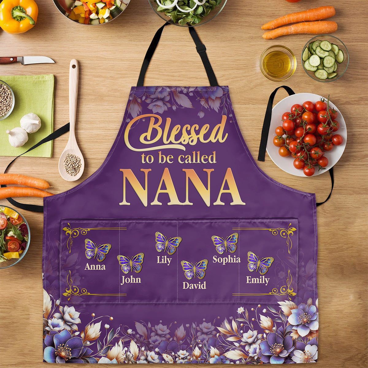 Blessed To Be Called Nana | Personalized Apron With Packet
