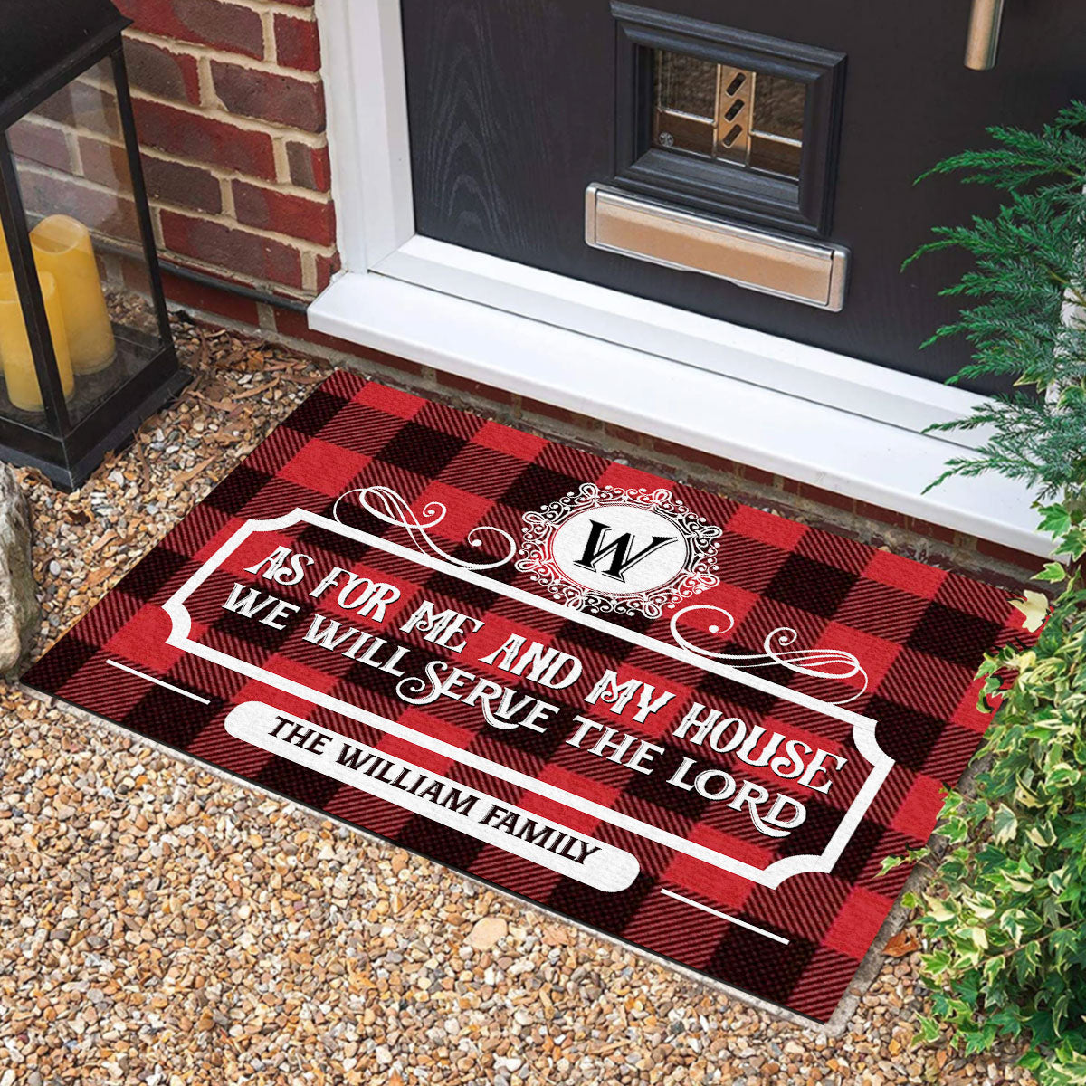 As For Me And My House We Will Serve The Lord | Personalized Doormat