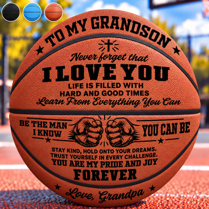 To My Grandson My Son Just Do Your Best | Personalized Basketball