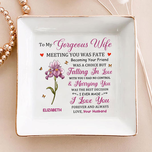 To My Gorgeous Wife | Personalized Jewelry Dish
