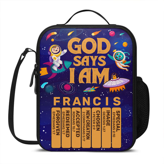 God Says I Am | Personalized Lunch Box Bag JSLBBPH1309D