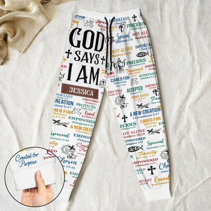 God Says I Am | Personalized Sweatpants
