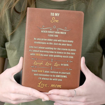 To My Son | Personalized Leather Cover Notebook