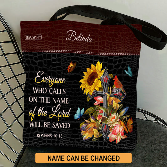 Lovely Personalized Tote Bag - Everyone Who Calls On The Name Of The Lord Will Be Saved NUM466