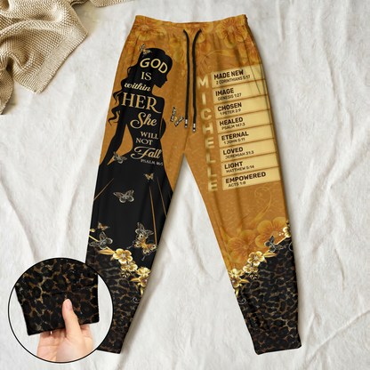 God Is Within Her She Will Not Fall | Personalized Sweatpants