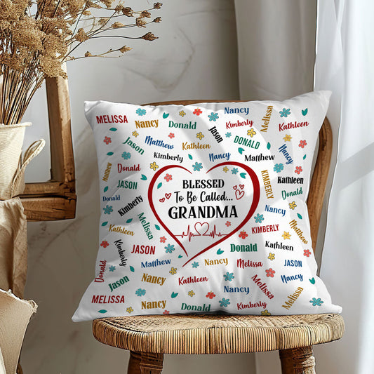 Blessed To Be Called Grandma | Personalized Crystal Velvet Pillow