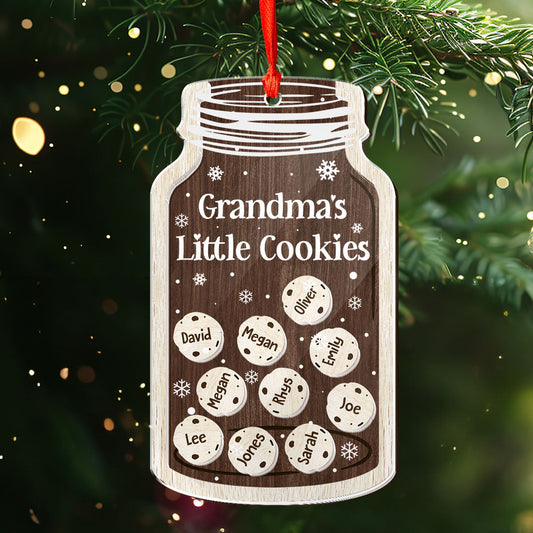 Grandma's Little Cookies | Personalized 3 Layered Christmas Shaker Ornament JSCSOPL2620L