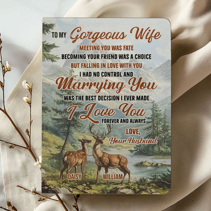 To My Gorgeous Wife | Personalized Leather Cover Notebook