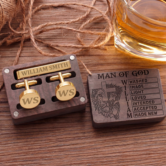 Man Of God | Personalized Tie Clip & Cufflinks Set