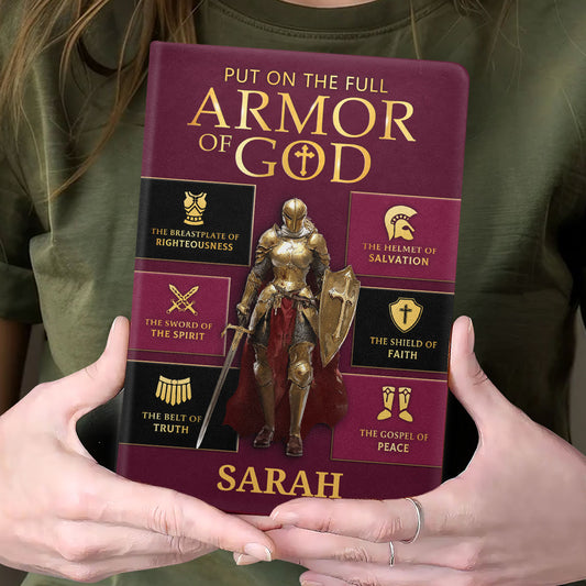 Put On The Full Armor Of God | Personalized Leather Cover Notebook