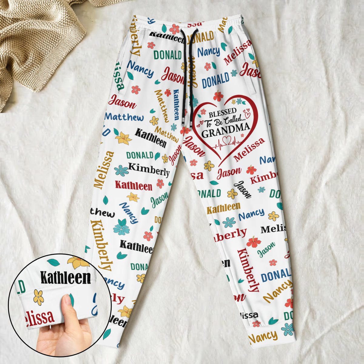 Blessed To Be Called Grandma | Personalized Sweatpants