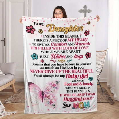 To My Daughter - Personalized Fleece Blanket JSFBPPA2425T