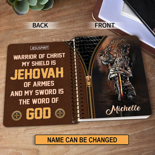 Awesome Personalized Spiral Journal - Warrior Of Christ NUM396
