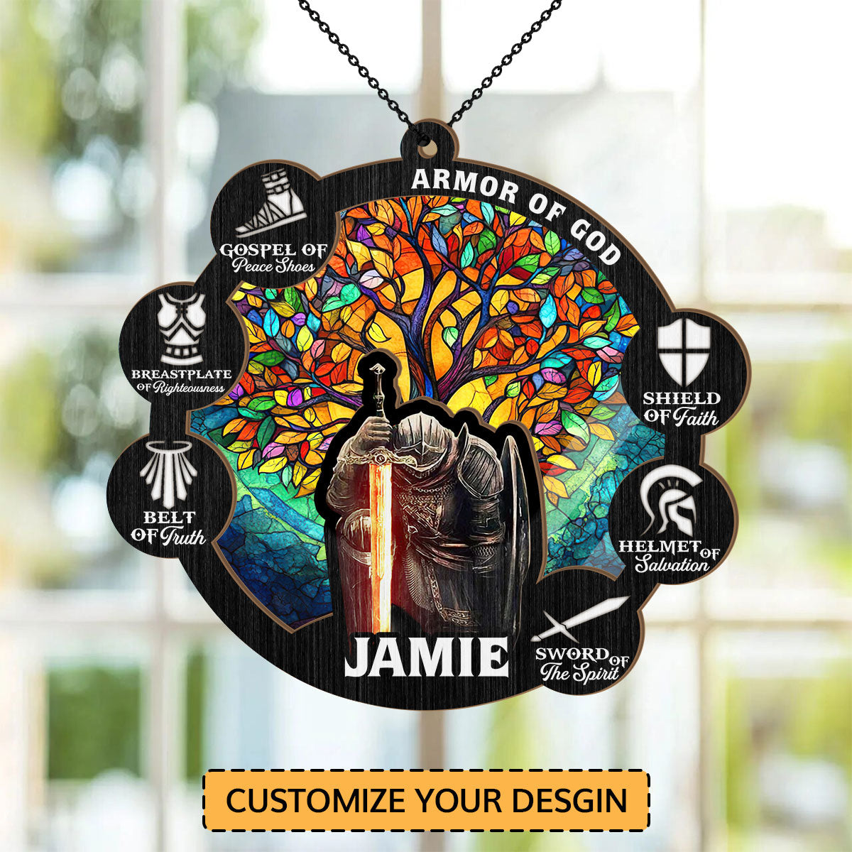 Armor Of God | Personalized Window Hanging Suncatcher JSWHSCPHA1459L